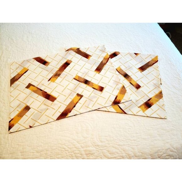 Standard Pillowcases, Orange & Browns Geometric Pattern, Cannon Monticello - Picture 3 of 8